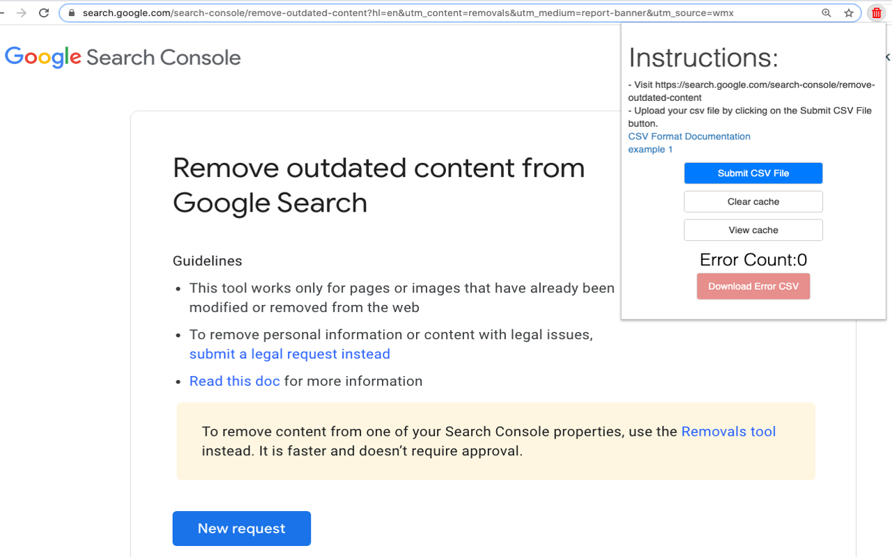 WebMasterTools: Bulk Outdated Content Removal chrome谷歌浏览器插件_扩展第1张截图
