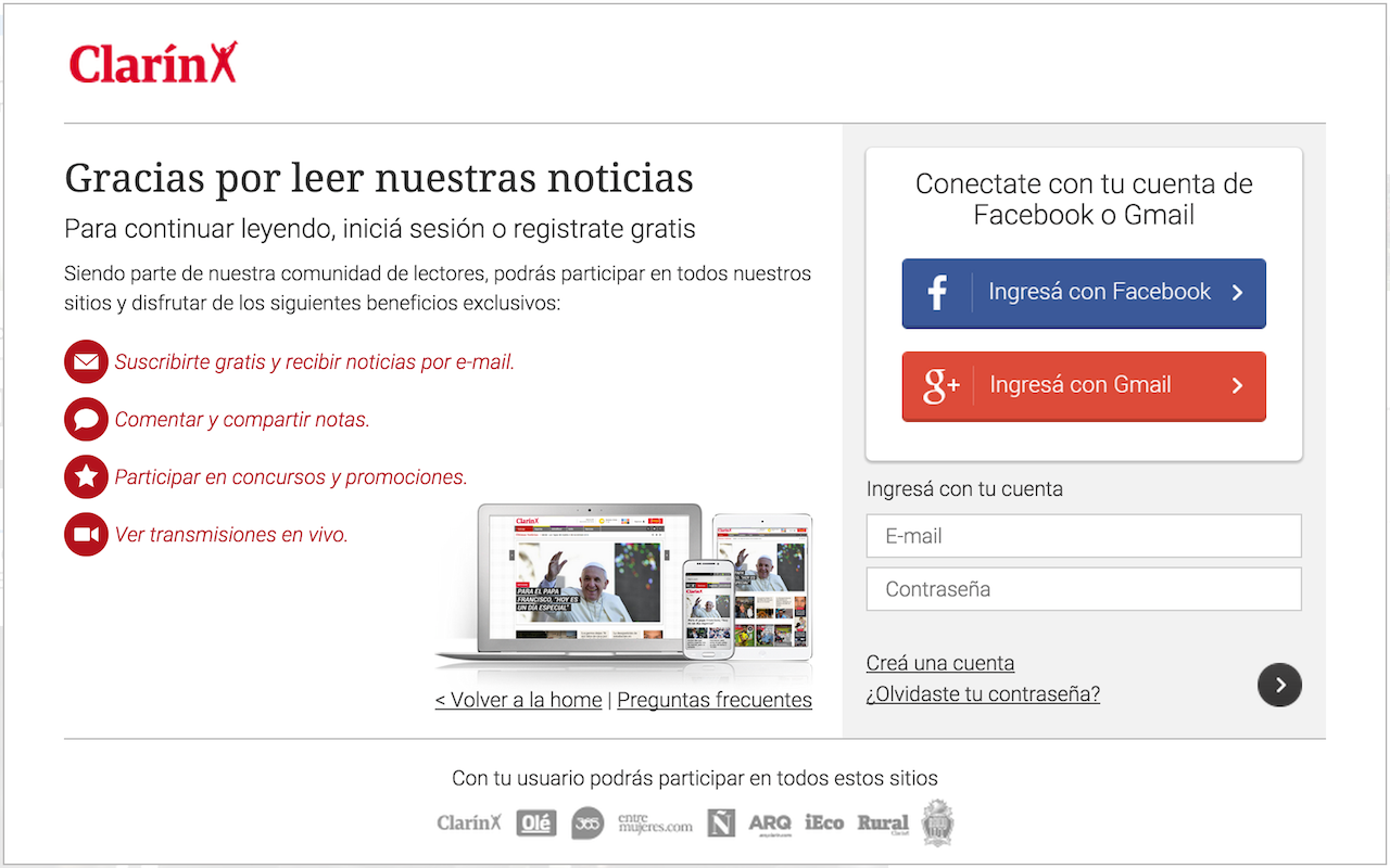 Diarios anónimos: Clarín, La Nación y Olé chrome谷歌浏览器插件_扩展第3张截图