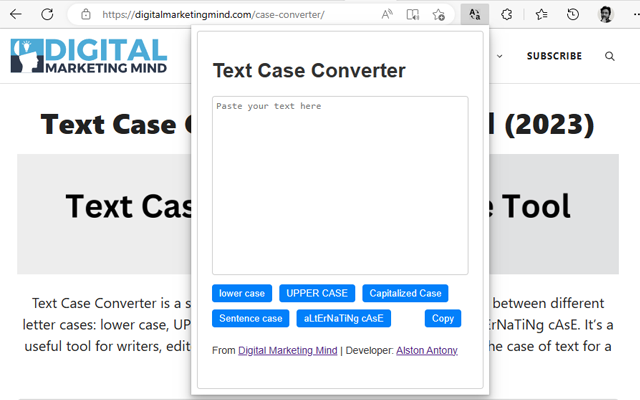 Text Case Converter chrome谷歌浏览器插件_扩展第1张截图