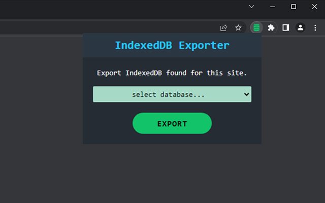 IndexedDB Exporter chrome谷歌浏览器插件_扩展第2张截图