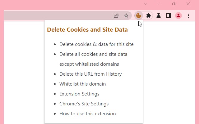 Delete Cookies and Site Data chrome谷歌浏览器插件_扩展第1张截图