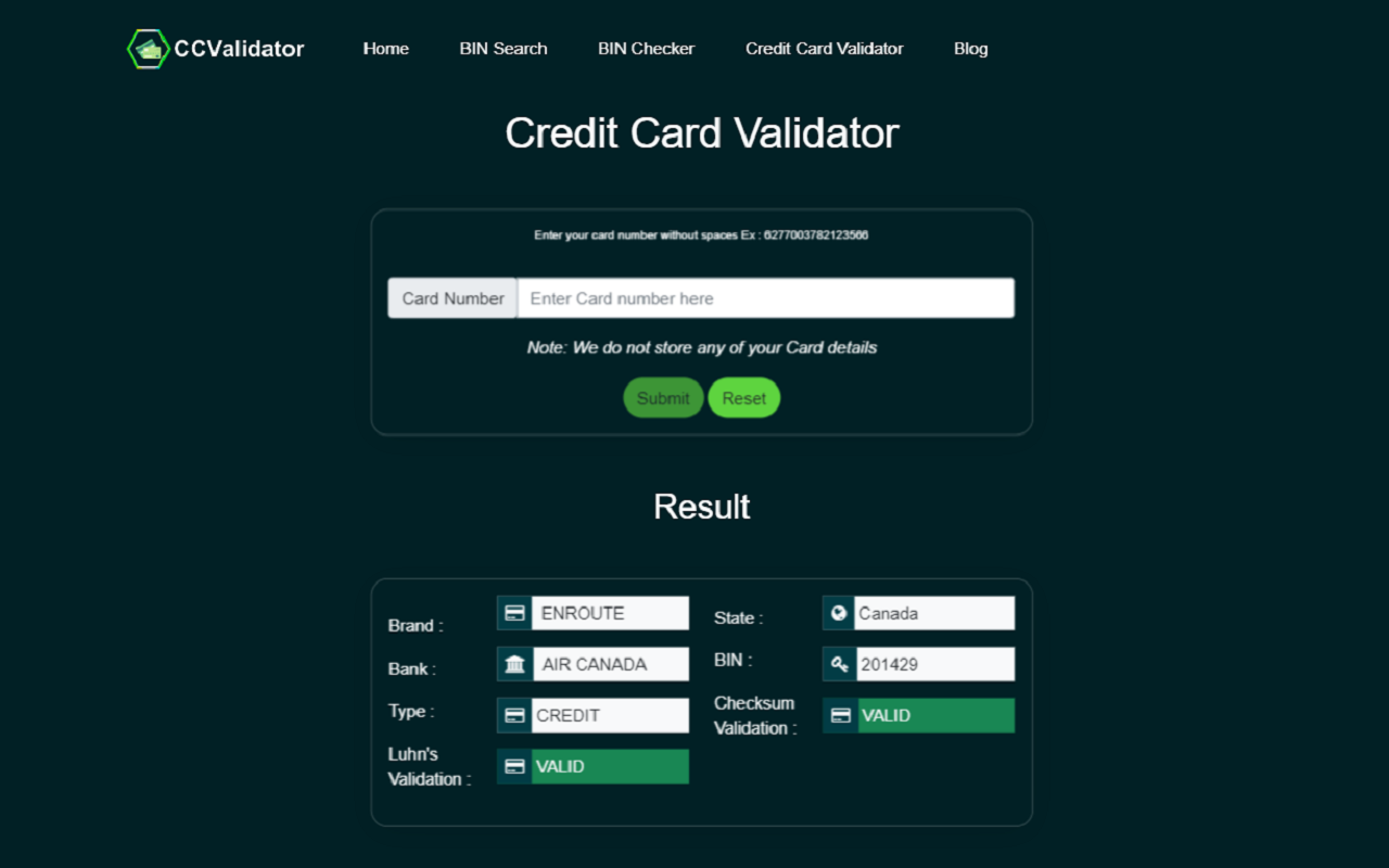 CCValidator - Credit Card Generator chrome谷歌浏览器插件_扩展第3张截图