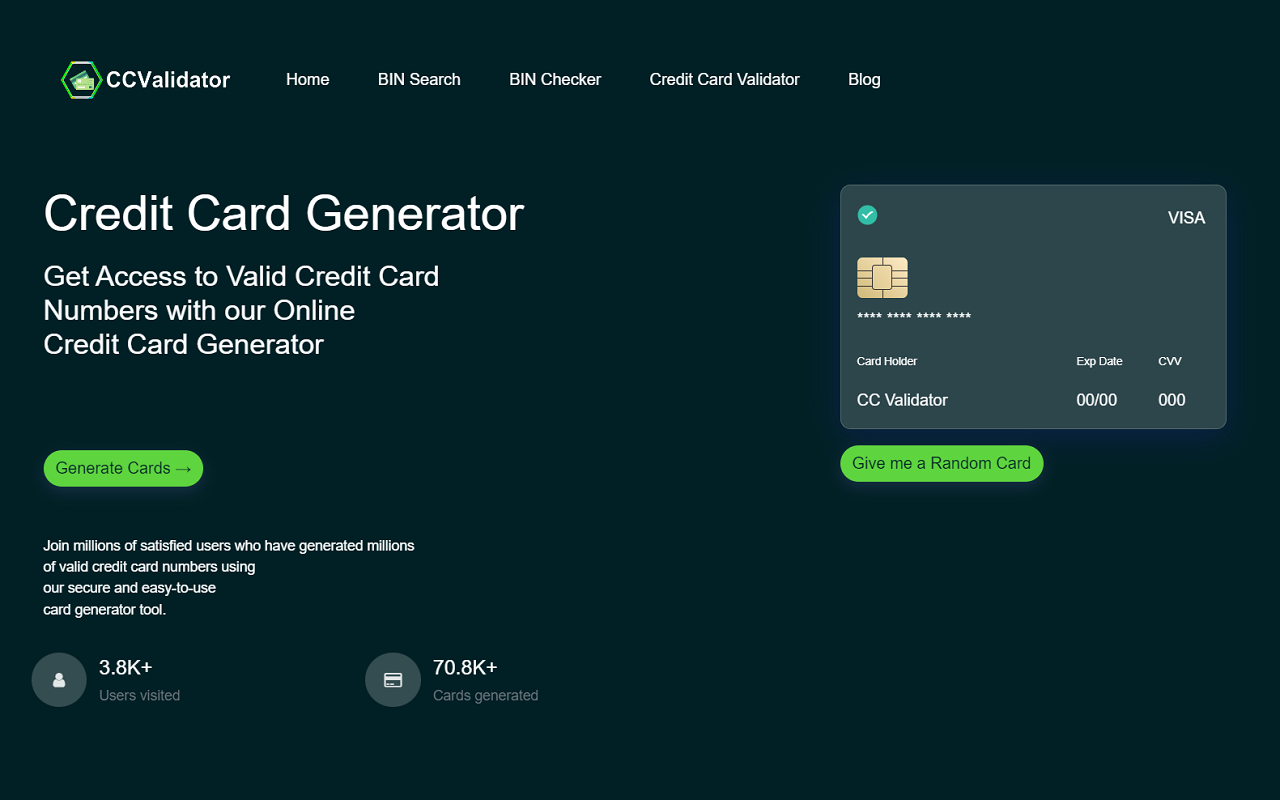 CCValidator - Credit Card Generator chrome谷歌浏览器插件_扩展第7张截图