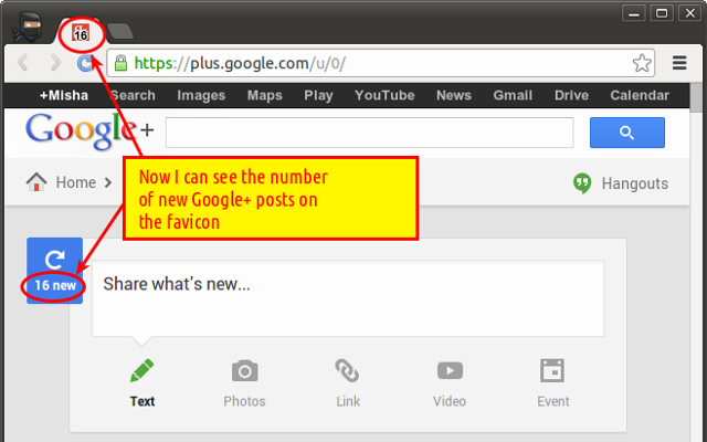 Favicon counter for Google+ chrome谷歌浏览器插件_扩展第1张截图