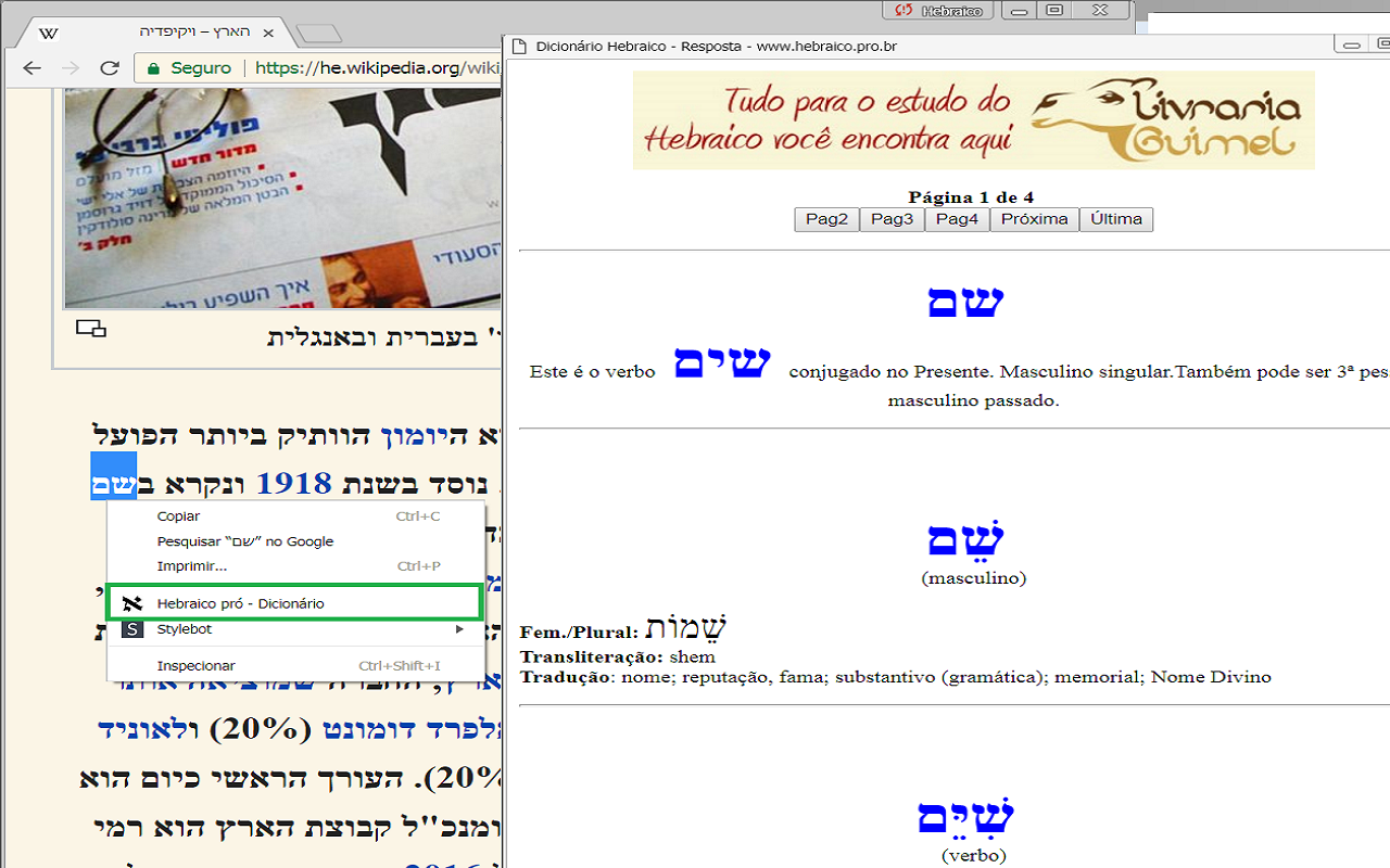 Dicionário Hebraico Pró chrome谷歌浏览器插件_扩展第1张截图