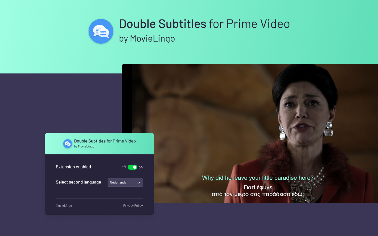 Double Subtitles for Prime by MovieLingo chrome谷歌浏览器插件_扩展第2张截图