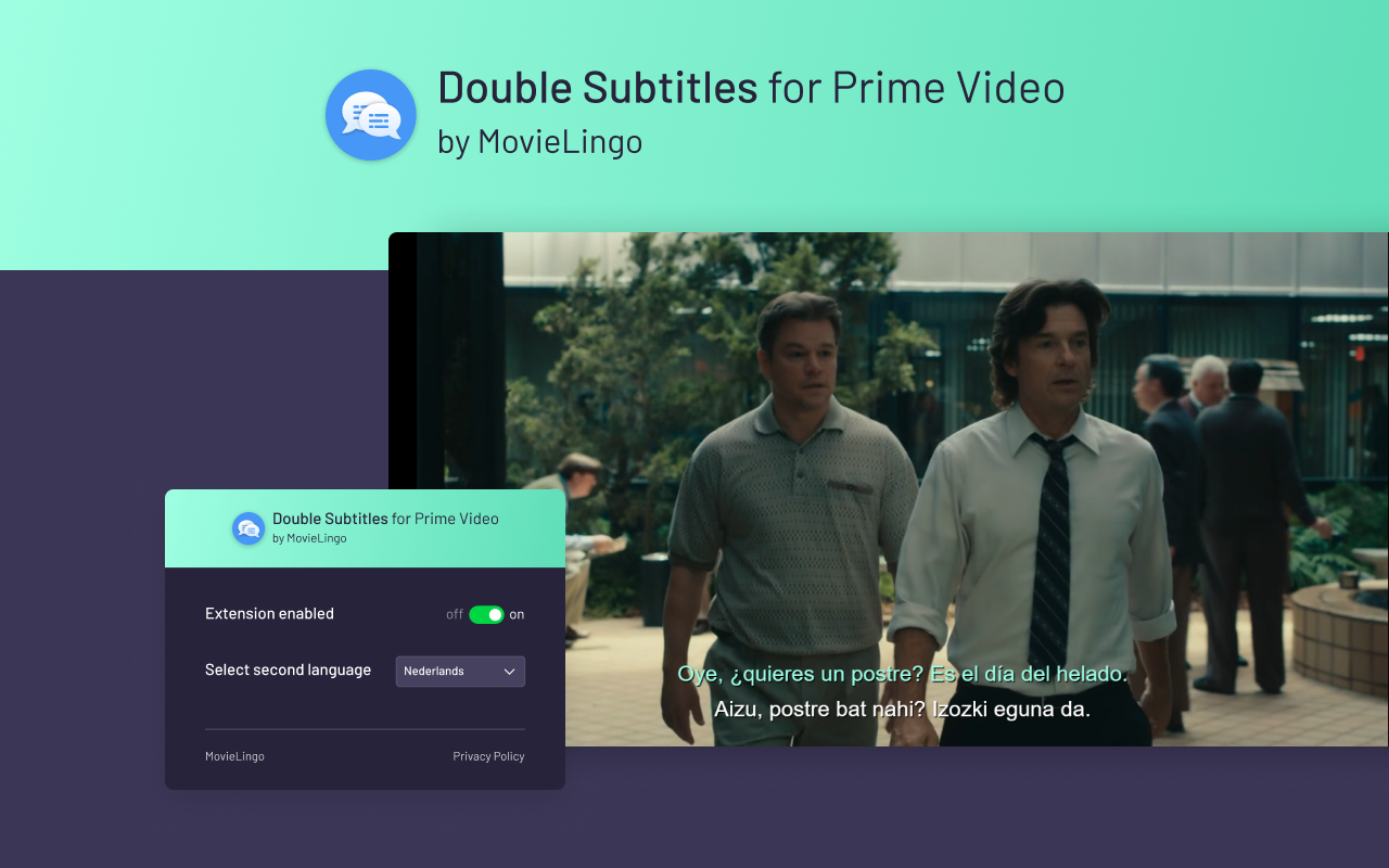 Double Subtitles for Prime by MovieLingo chrome谷歌浏览器插件_扩展第4张截图