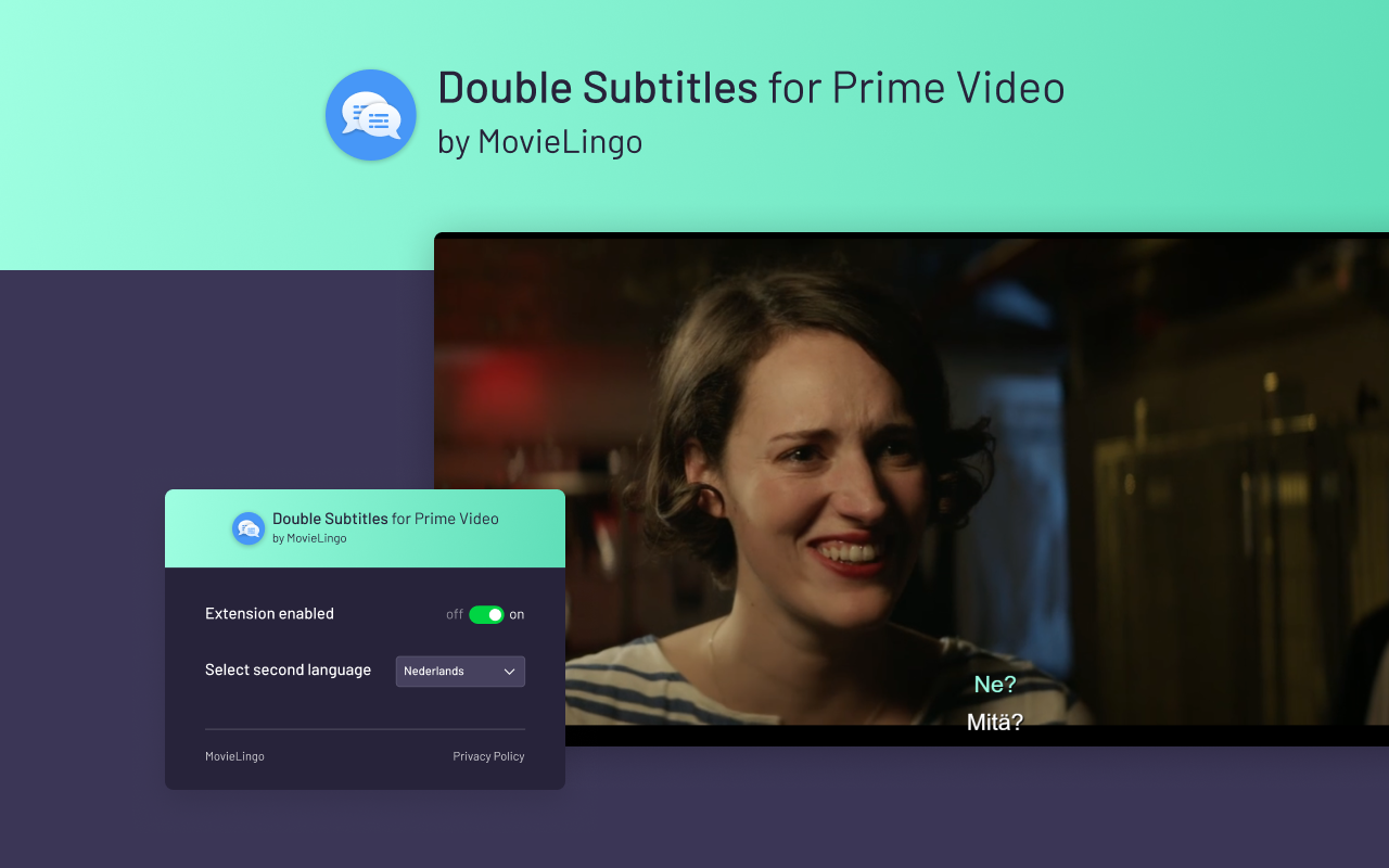 Double Subtitles for Prime by MovieLingo chrome谷歌浏览器插件_扩展第5张截图