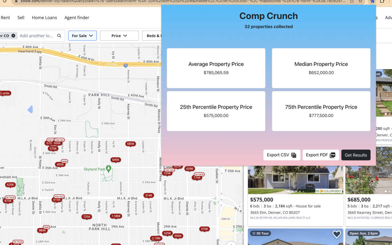 Comp Crunch (Analyze Zillow Data) chrome谷歌浏览器插件_扩展第5张截图