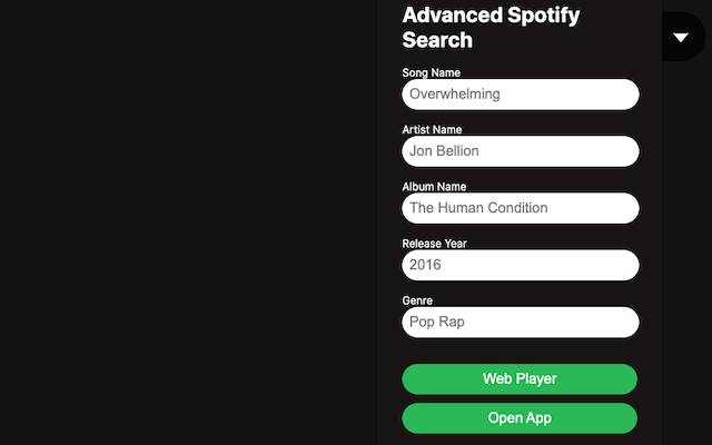 Advanced Spotify Search chrome谷歌浏览器插件_扩展第1张截图