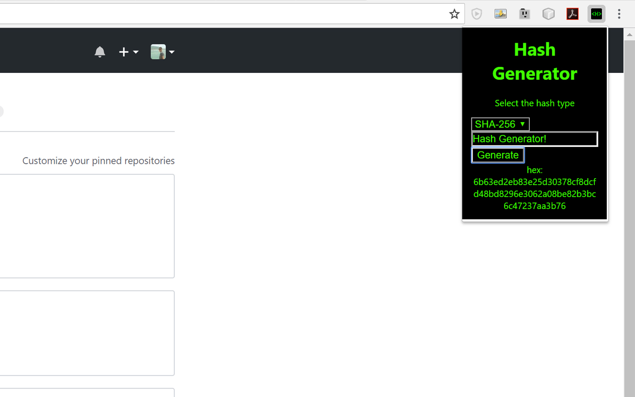Hash Generator chrome谷歌浏览器插件_扩展第1张截图