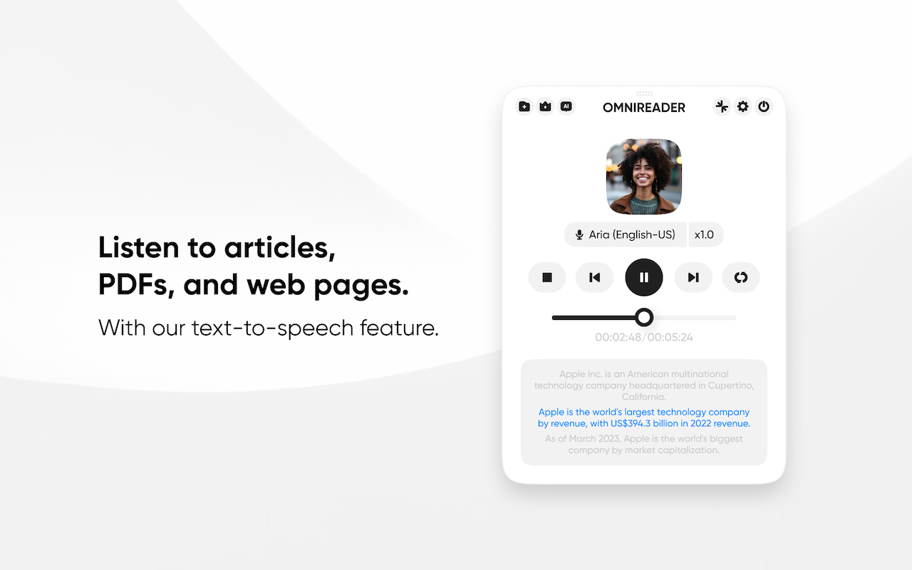 OmniReader - AI-powered Text To Speech chrome谷歌浏览器插件_扩展第8张截图