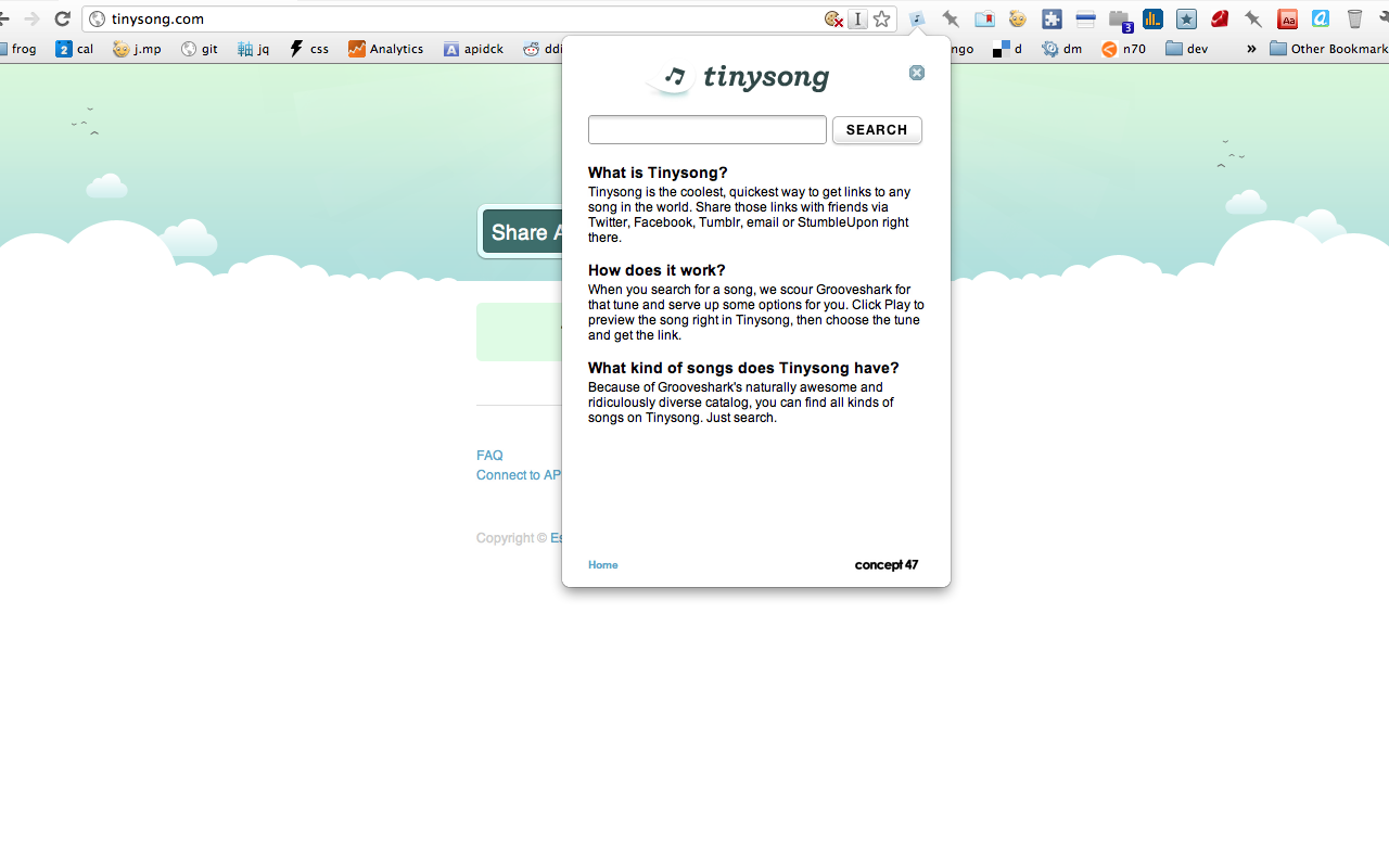 Tinysong Grooveshark Extension chrome谷歌浏览器插件_扩展第2张截图