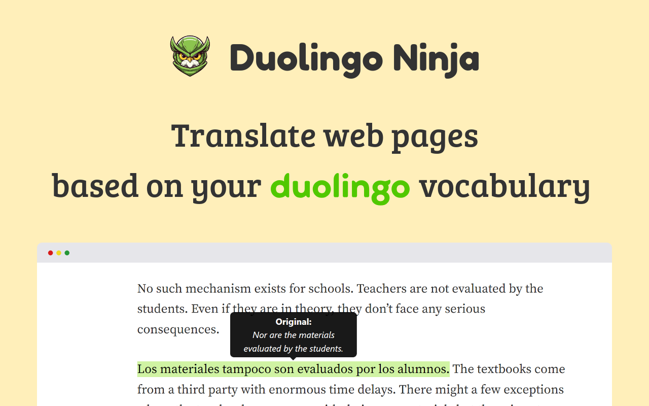 Duolingo Ninja chrome谷歌浏览器插件_扩展第5张截图