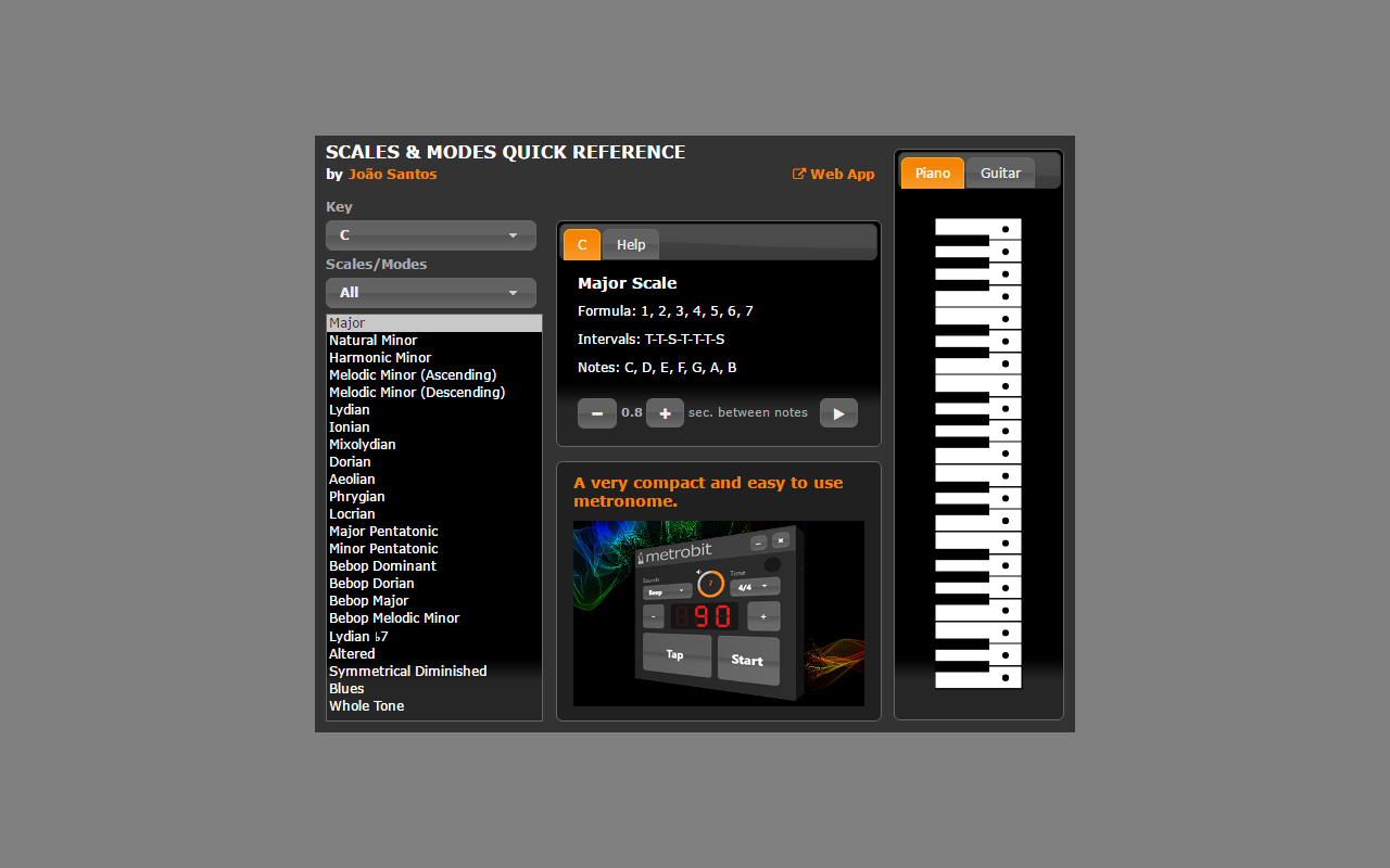 Scales & Modes Quick Reference chrome谷歌浏览器插件_扩展第1张截图