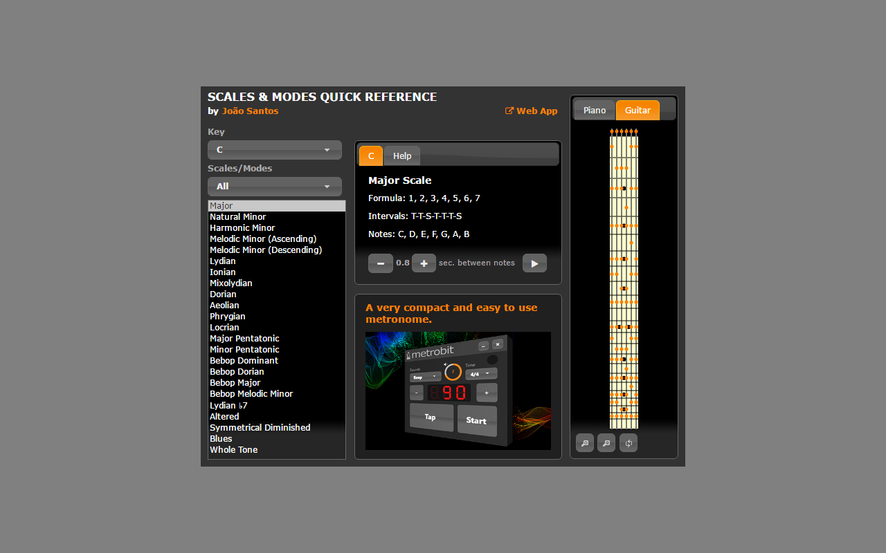 Scales & Modes Quick Reference chrome谷歌浏览器插件_扩展第2张截图