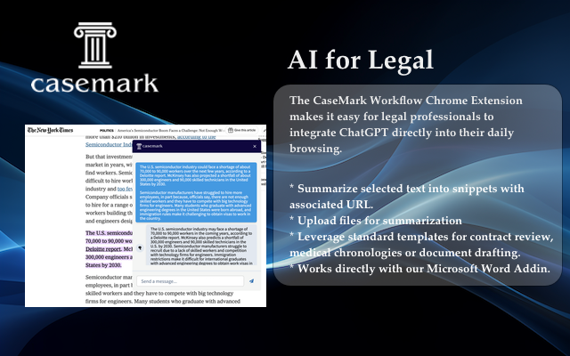 CaseMark Workflow - AI for Legal chrome谷歌浏览器插件_扩展第1张截图