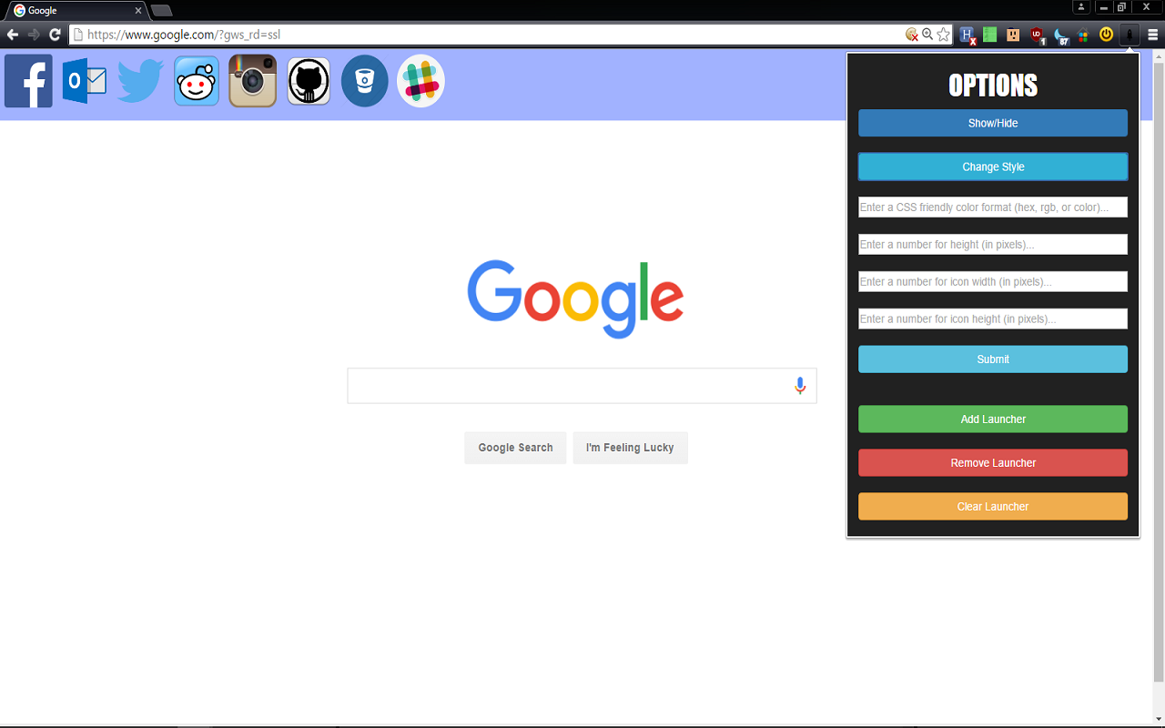 Quick Launch Toolbar chrome谷歌浏览器插件_扩展第1张截图