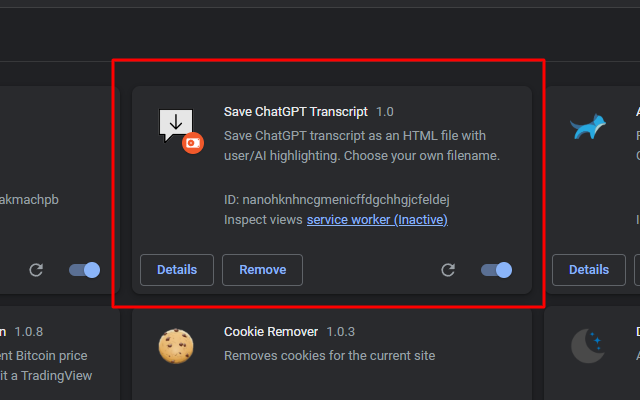 Save ChatGPT Transcript chrome谷歌浏览器插件_扩展第1张截图