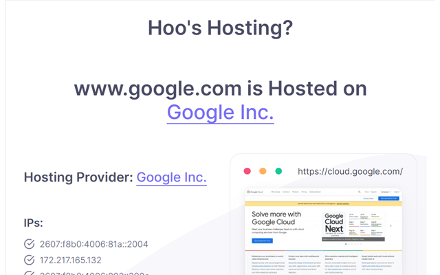 Hoo's Hosting - Web Hosting Detector chrome谷歌浏览器插件_扩展第1张截图