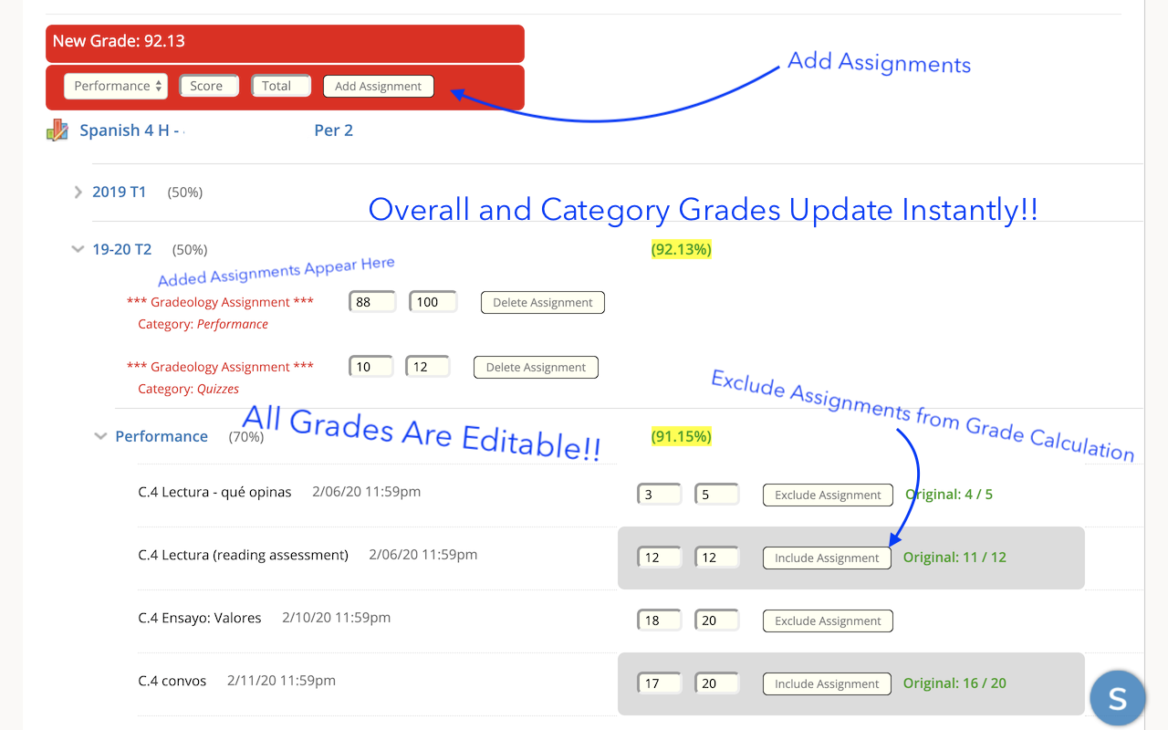 Schoology Gradeology chrome谷歌浏览器插件_扩展第1张截图