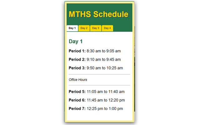 MTHS Schedule chrome谷歌浏览器插件_扩展第1张截图