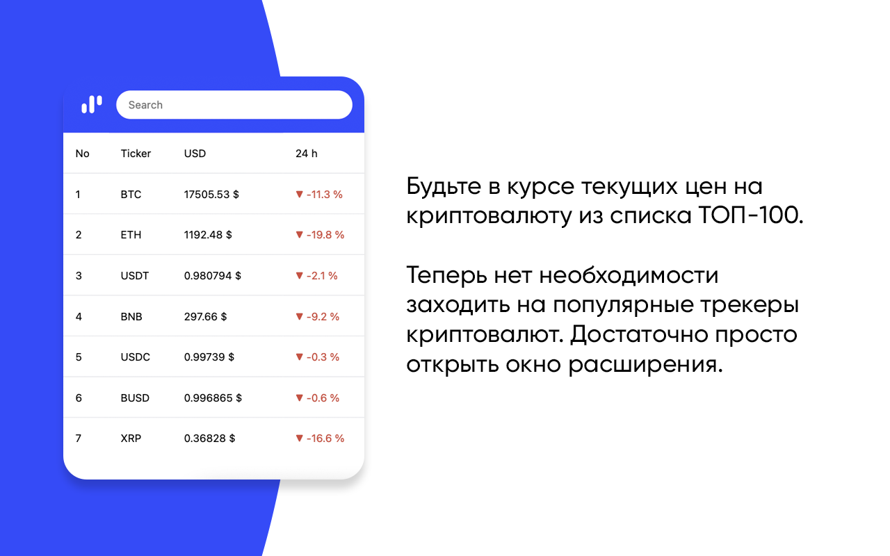 Курс криптовалют (Crypto Price Tracker) chrome谷歌浏览器插件_扩展第1张截图