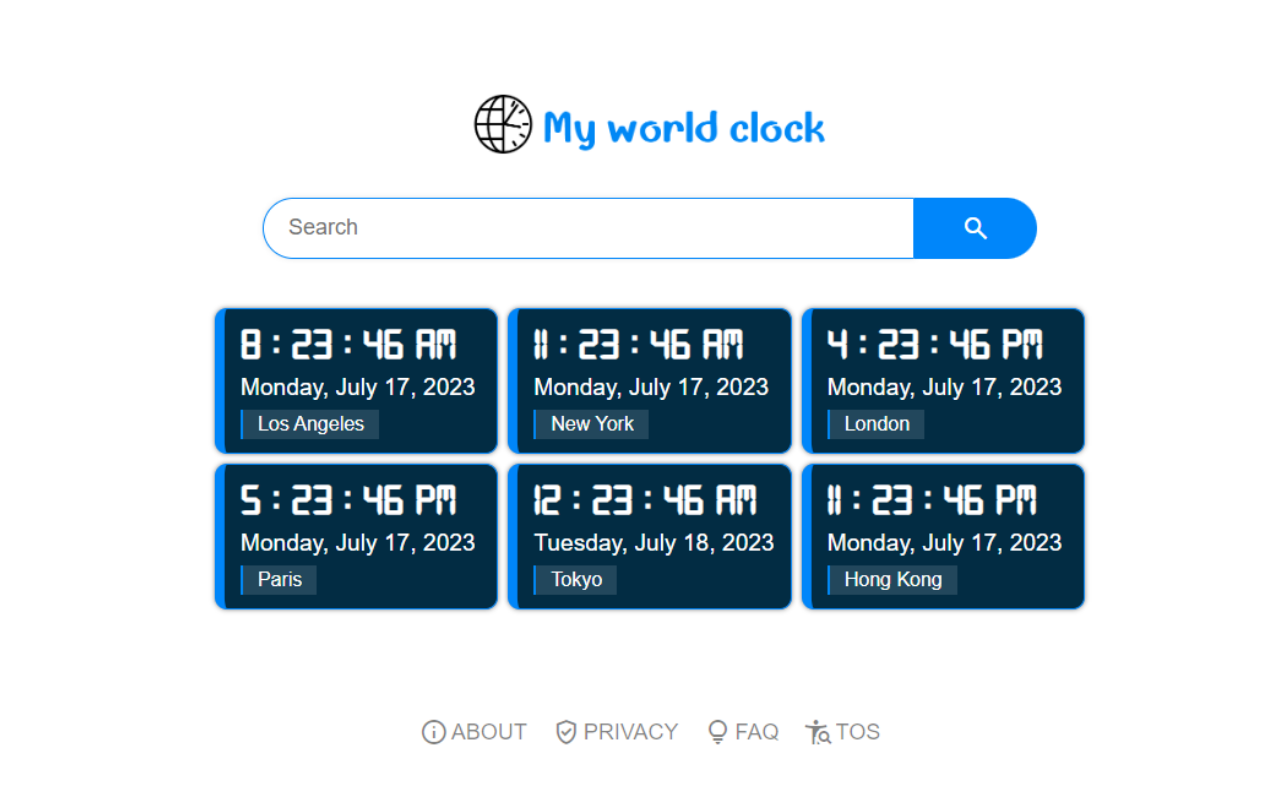 My world clock chrome谷歌浏览器插件_扩展第2张截图