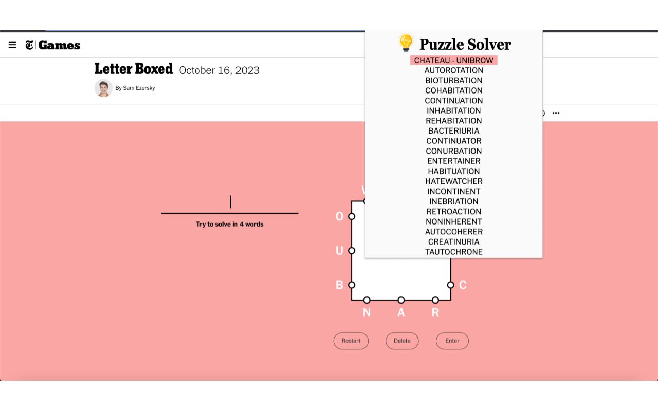 New York Times Puzzle Solver chrome谷歌浏览器插件_扩展第5张截图