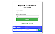 Keyword Golden Ratio Calculator Tool chrome谷歌浏览器插件_扩展第1张截图