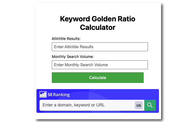 Keyword Golden Ratio Calculator Tool chrome谷歌浏览器插件_扩展第5张截图