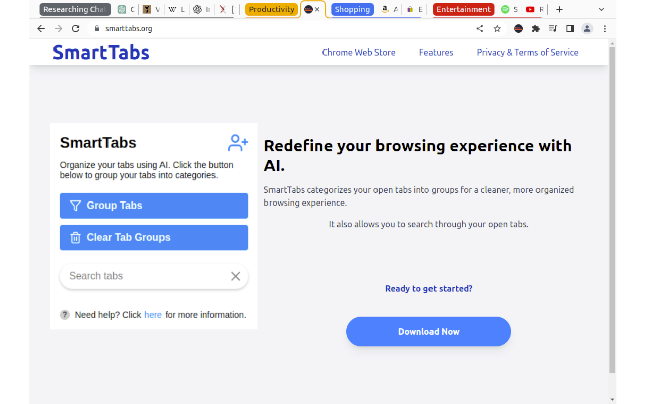 SmartTabs: AI-Powered Tab Management chrome谷歌浏览器插件_扩展第2张截图