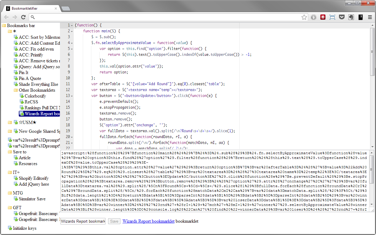 Bookmarkletifier chrome谷歌浏览器插件_扩展第1张截图