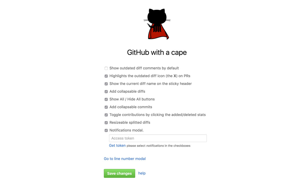 GitHub with a cape chrome谷歌浏览器插件_扩展第1张截图