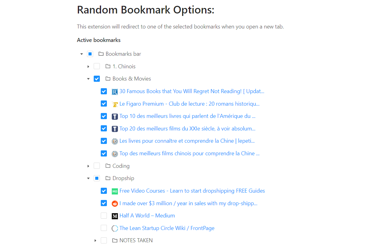 Random Bookmark chrome谷歌浏览器插件_扩展第1张截图