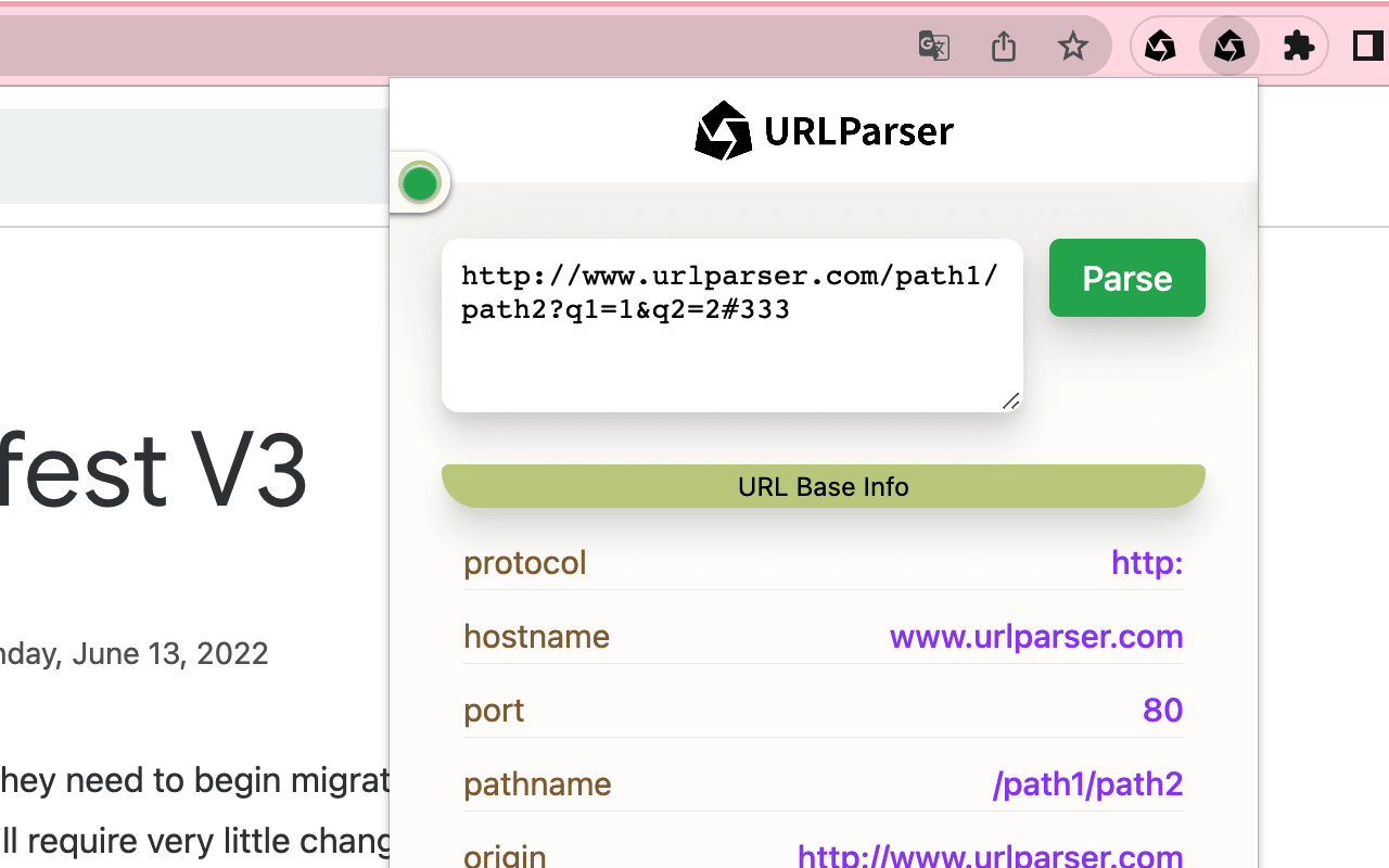 URL Parser chrome谷歌浏览器插件_扩展第2张截图