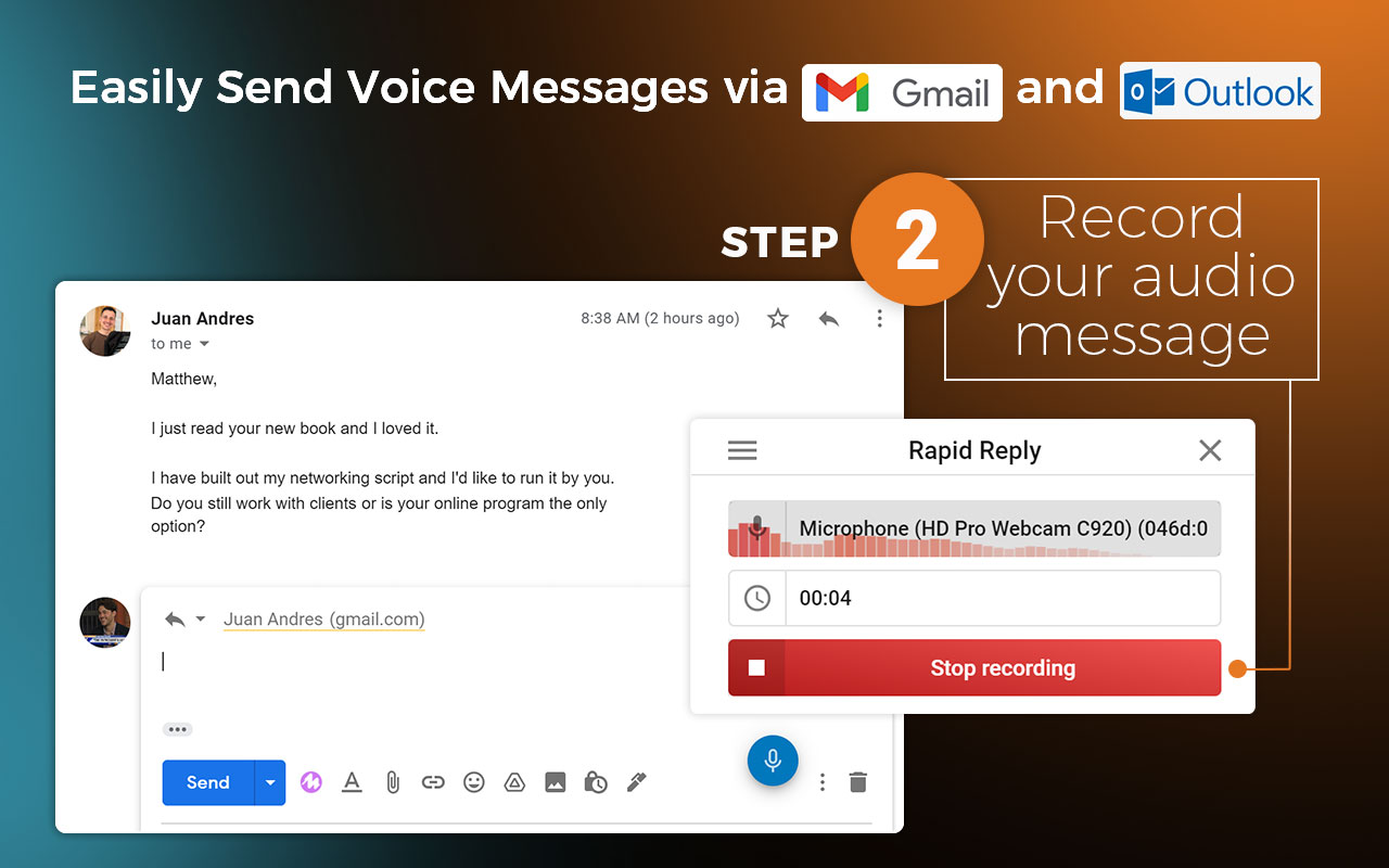 RapidReply - Send Voice Messages via Email chrome谷歌浏览器插件_扩展第1张截图