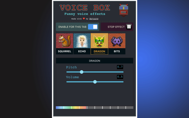 Voice Changer for Chrome (by noise-box) chrome谷歌浏览器插件_扩展第1张截图