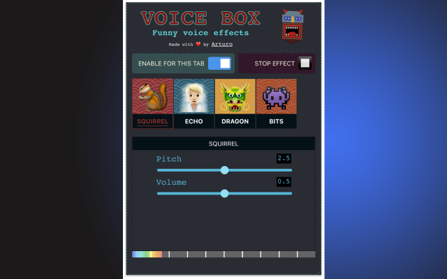 Voice Changer for Chrome (by noise-box) chrome谷歌浏览器插件_扩展第3张截图