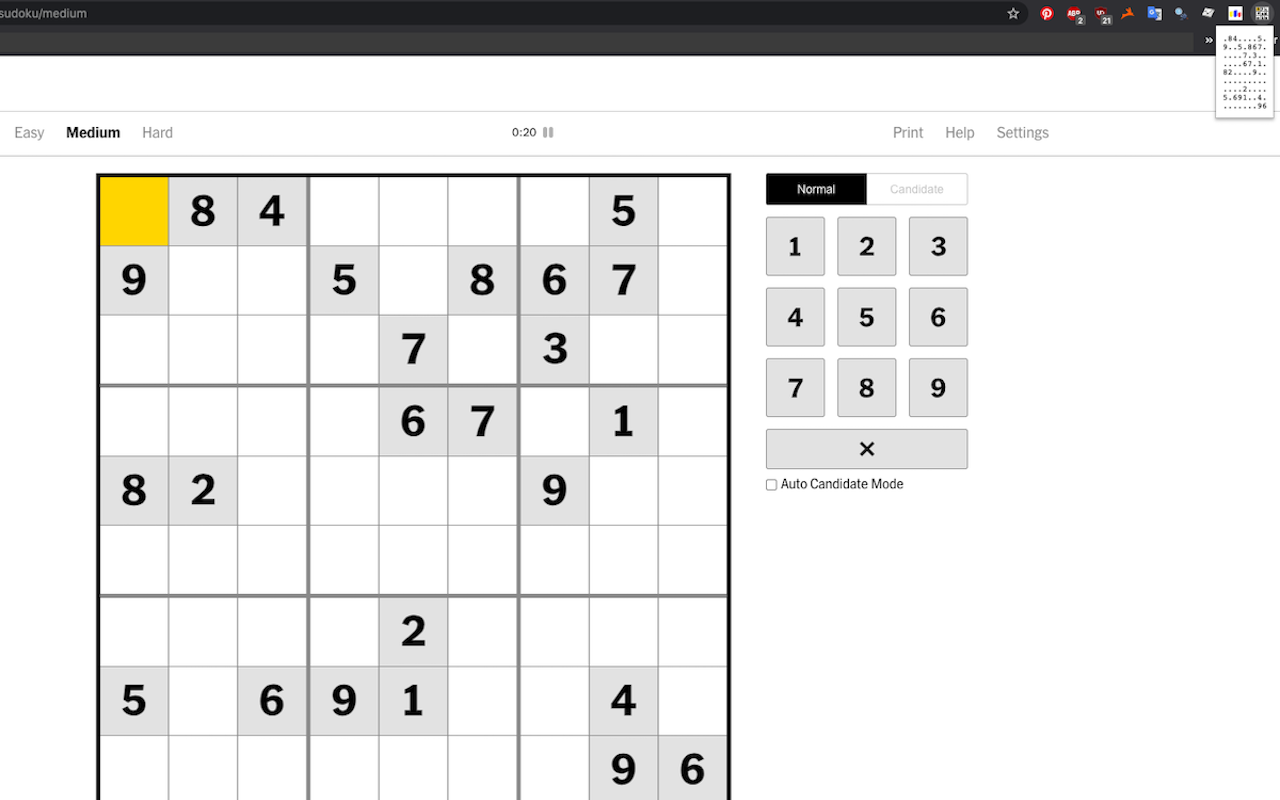 New York Times Sudoku Importer chrome谷歌浏览器插件_扩展第1张截图