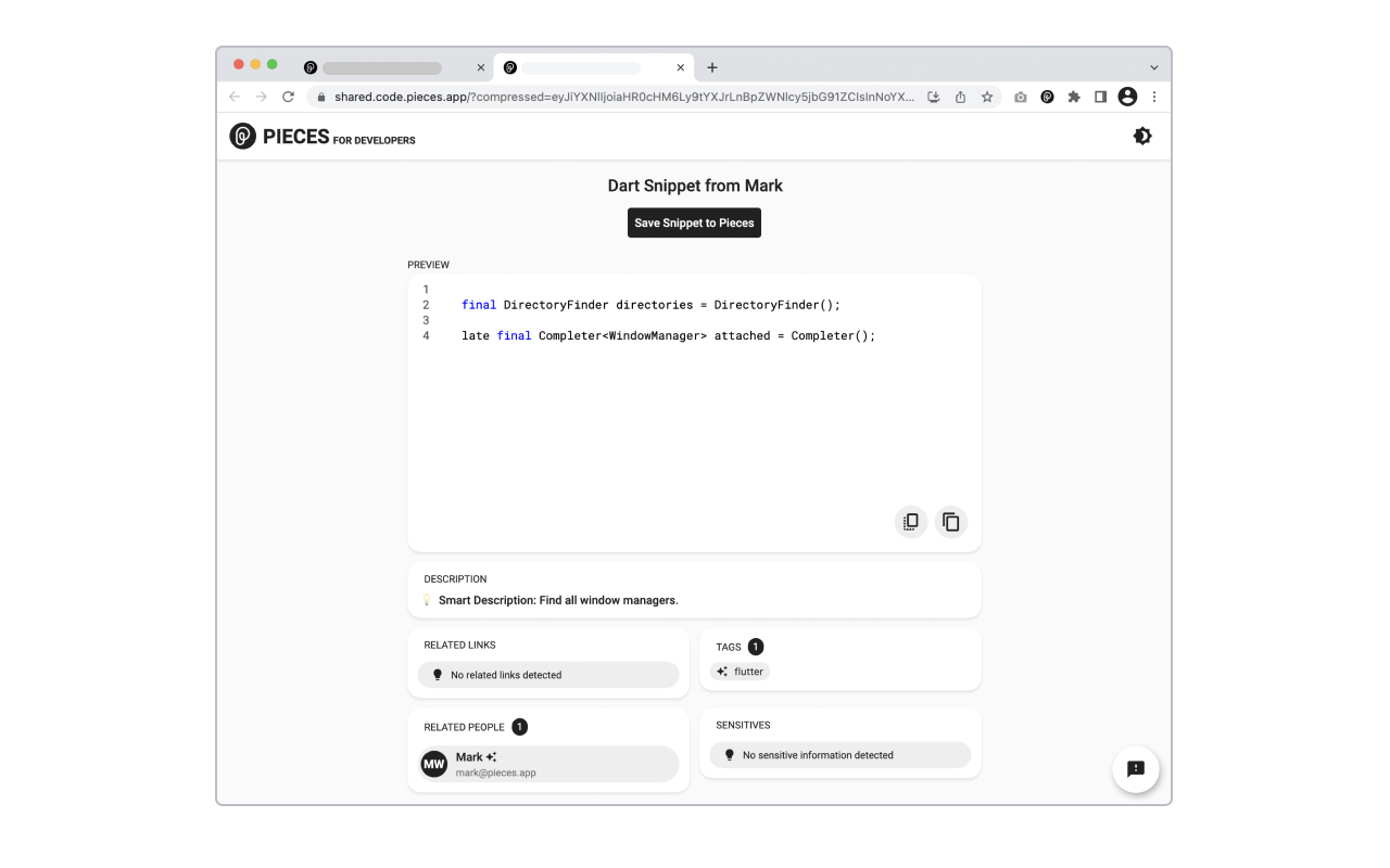 Pieces: Save code snippets from the web chrome谷歌浏览器插件_扩展第5张截图