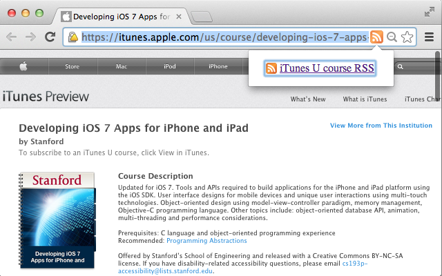 RSS links for iTunes U courses chrome谷歌浏览器插件_扩展第1张截图