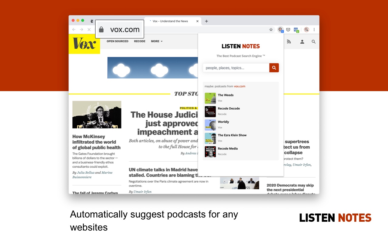 Listen Notes for Chrome - podcast search chrome谷歌浏览器插件_扩展第1张截图
