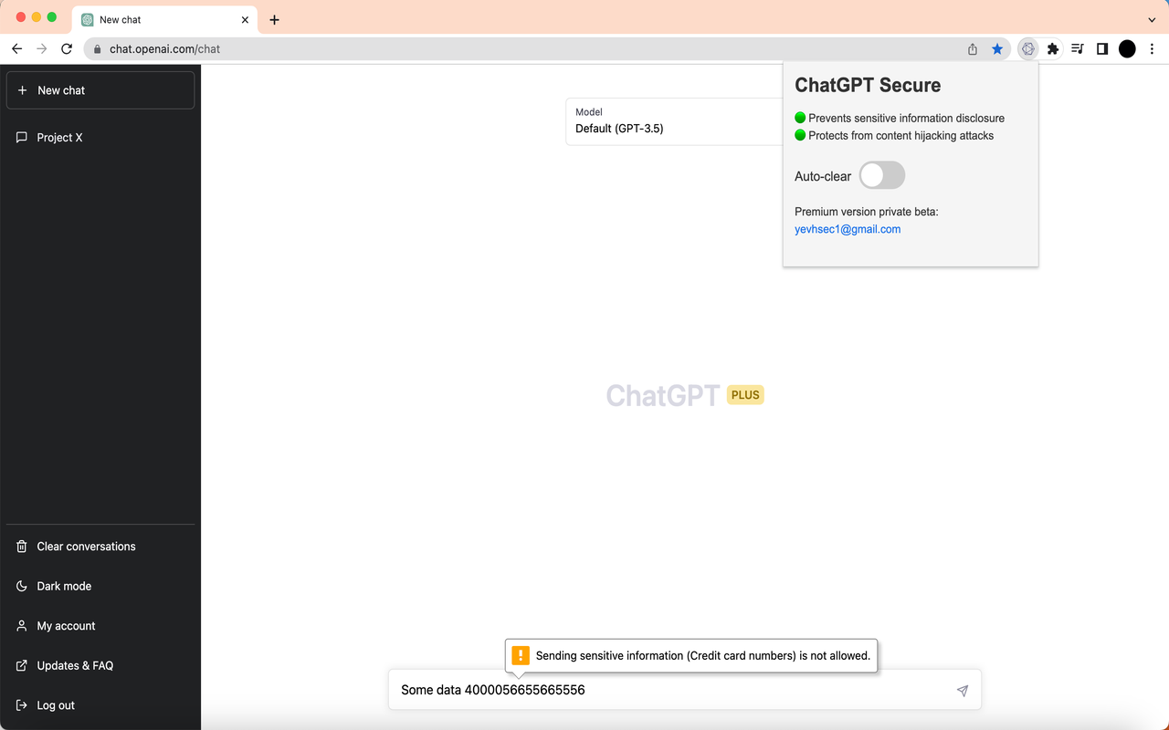 ChatGPT Secure chrome谷歌浏览器插件_扩展第1张截图