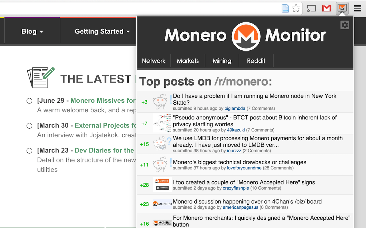 Monero Monitor chrome谷歌浏览器插件_扩展第1张截图