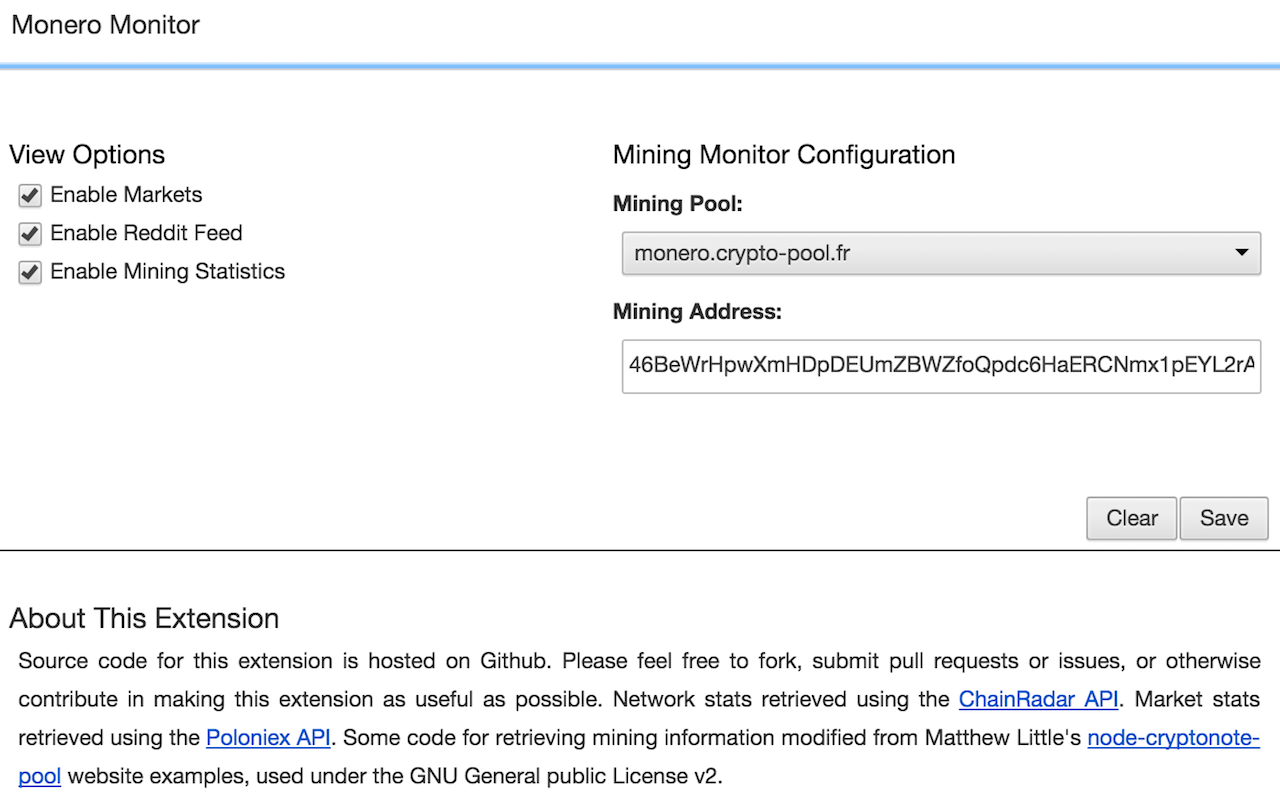 Monero Monitor chrome谷歌浏览器插件_扩展第4张截图