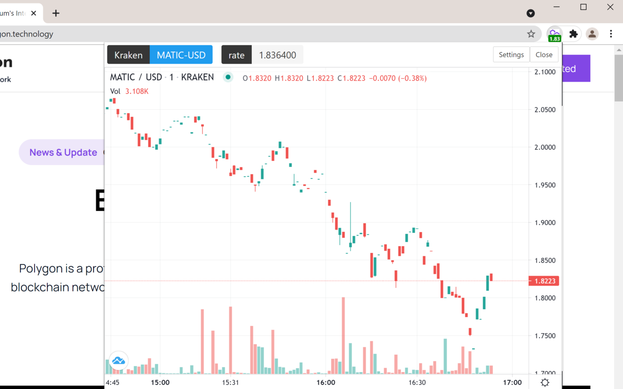 Polygon (Matic) ticker chrome谷歌浏览器插件_扩展第1张截图