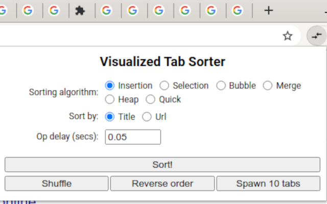 Visualized Tab Sorter chrome谷歌浏览器插件_扩展第1张截图