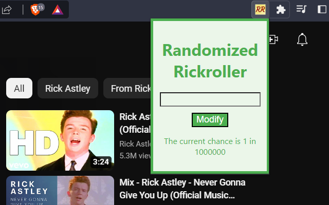 Randomized Rickroller chrome谷歌浏览器插件_扩展第1张截图