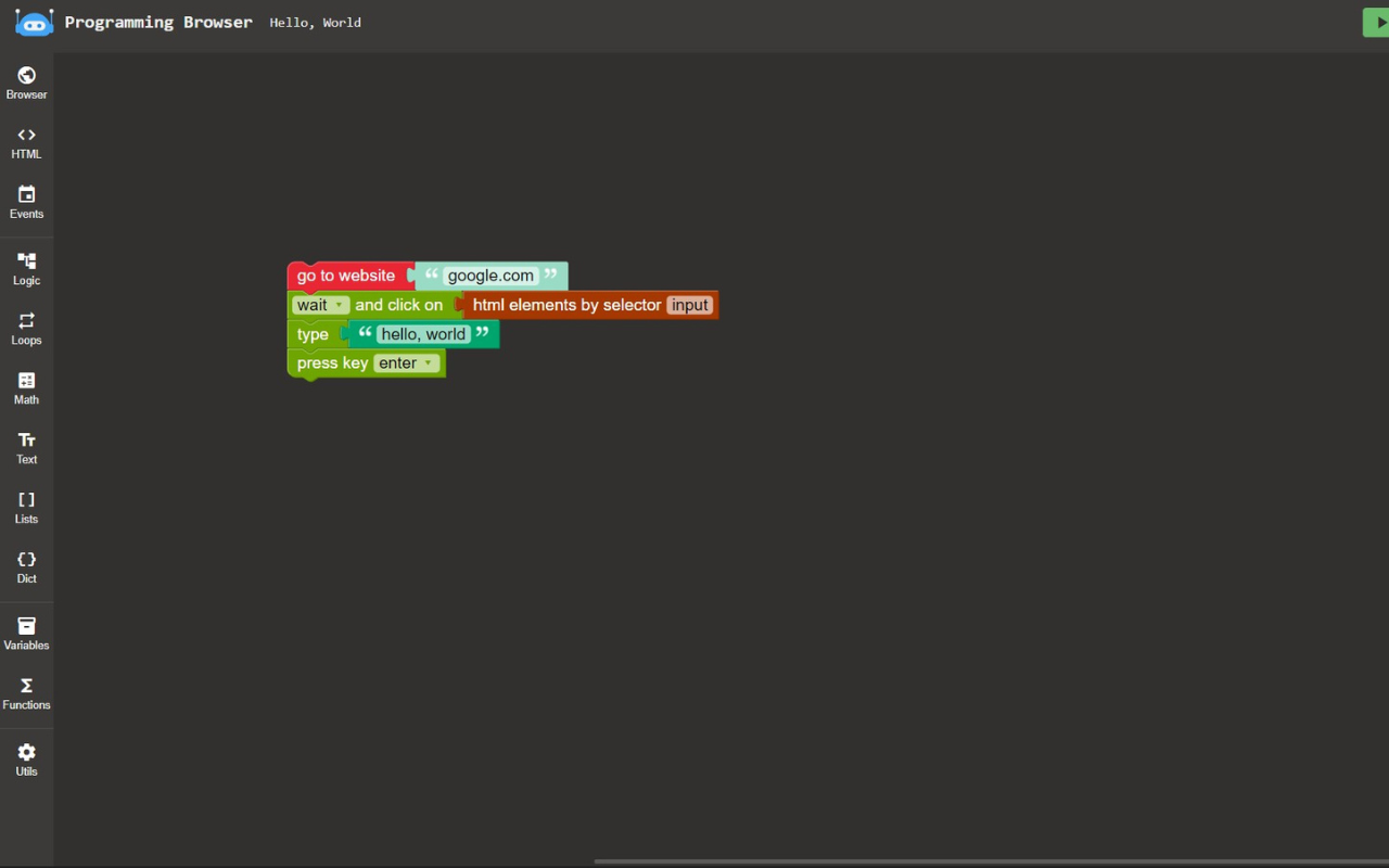 Programming Browser: Web Automation Toolkit chrome谷歌浏览器插件_扩展第1张截图